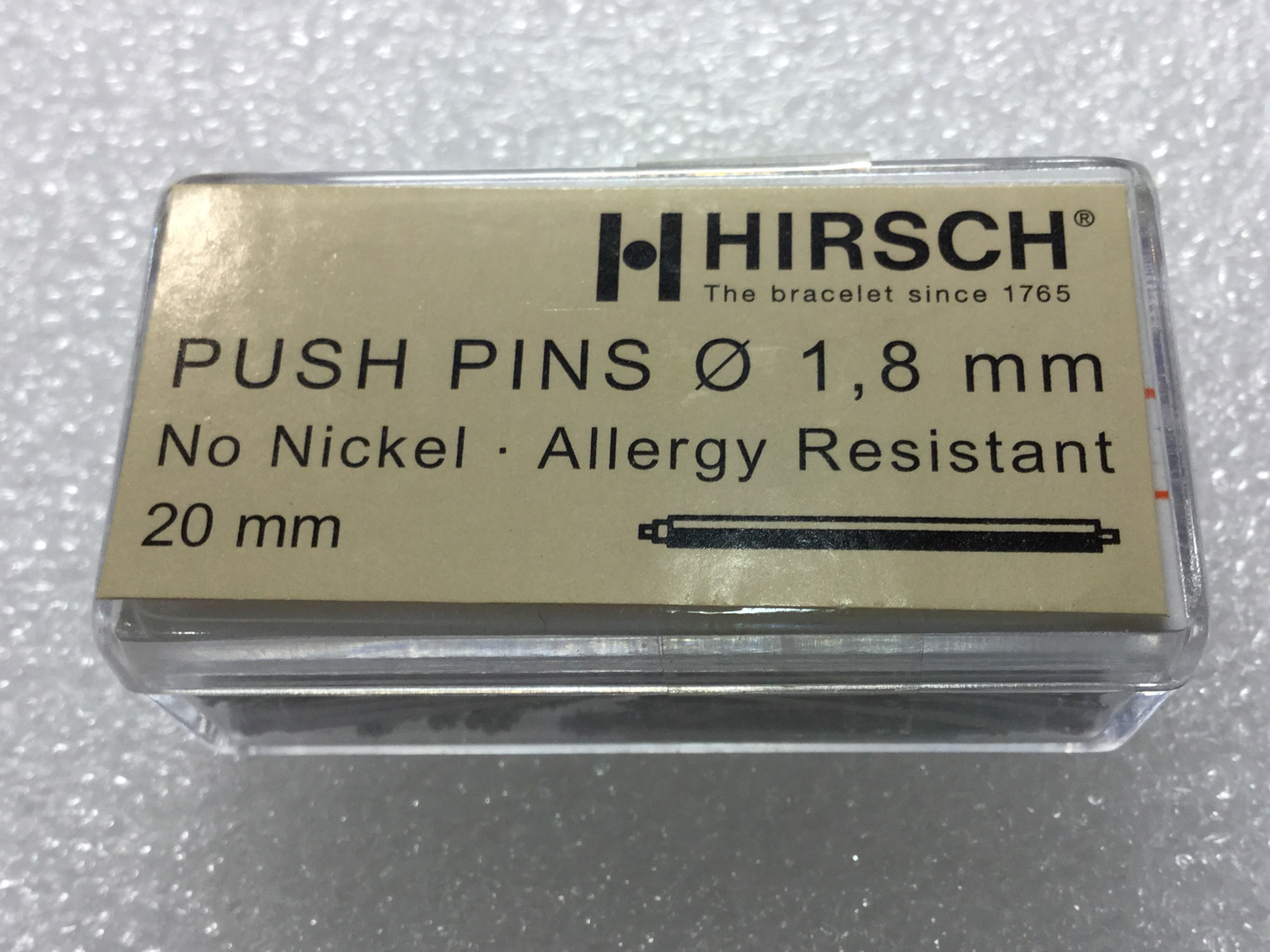 Caja de pasadores Hirsch 1,8 mm de diametro